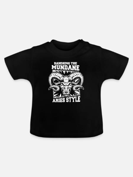 Widder - Baby Bio-T-Shirt mit Rundhals - Schwarz