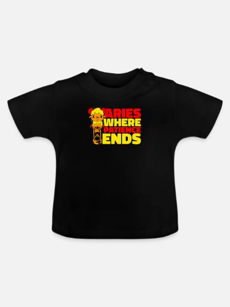 Widder Sternzeichen - Baby Bio-T-Shirt mit Rundhals - Schwarz