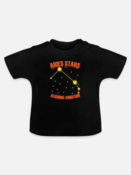 Widder Astrologie - Baby Bio-T-Shirt mit Rundhals - Schwarz