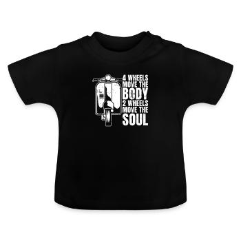 Motorroller - Baby Bio-T-Shirt mit Rundhals - Schwarz - Vorne
