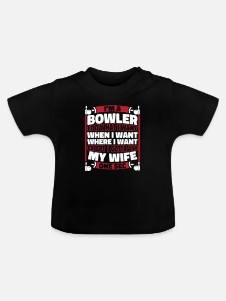 Bowling Bowlen Bowler - Baby Bio-T-Shirt mit Rundhals - Schwarz