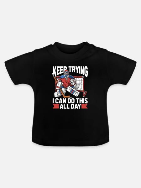 Eishockey Torwart - Baby Bio-T-Shirt mit Rundhals - Schwarz