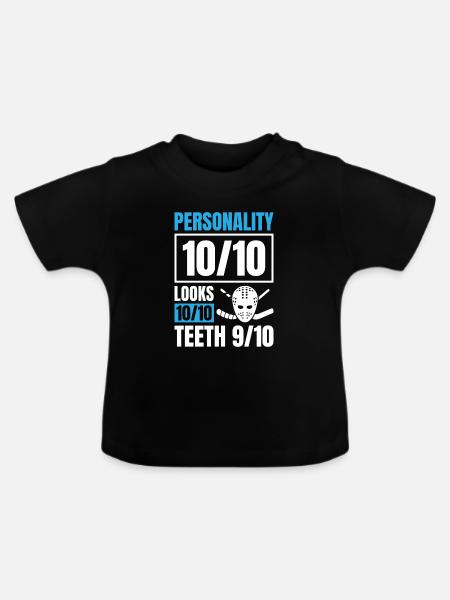 Eishockey Torwart - Baby Bio-T-Shirt mit Rundhals - Schwarz