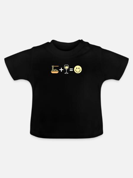 Pasta - Baby Bio-T-Shirt mit Rundhals - Schwarz
