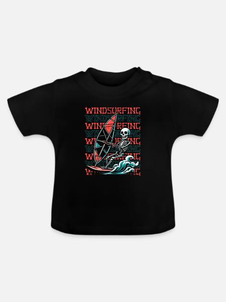 Windsurfen Windsurfer - Baby Bio-T-Shirt mit Rundhals - Schwarz