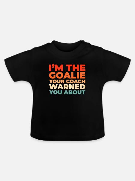 Eishockey Torwart - Baby Bio-T-Shirt mit Rundhals - Schwarz