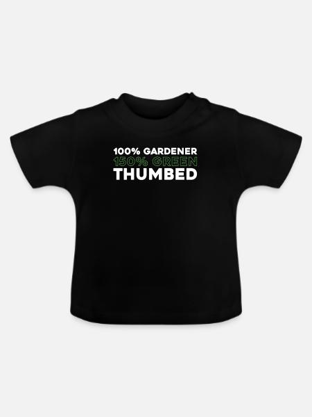 Hobbygärtner Garten - Baby Bio-T-Shirt mit Rundhals - Schwarz