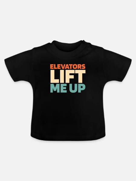 Fahrstuhl Aufzug - Baby Bio-T-Shirt mit Rundhals - Schwarz