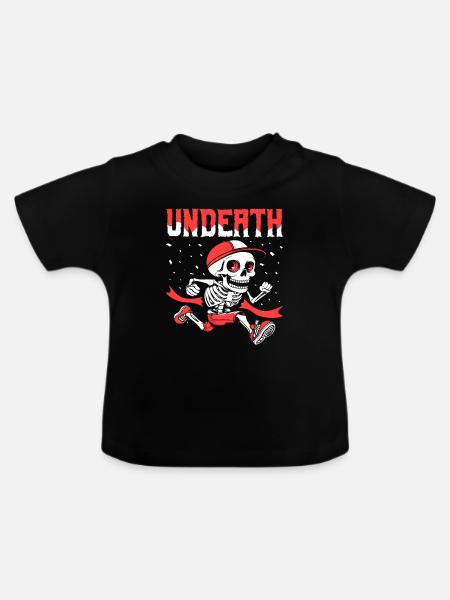 Ultramarathon Skelett Undeath - Baby Bio-T-Shirt mit Rundhals - Schwarz