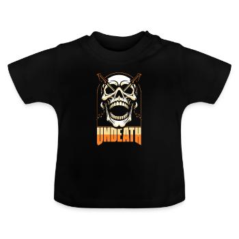 Hiking Wanderer Skull Undeath - Baby Organic T-Shirt with Round Neck - black - Front