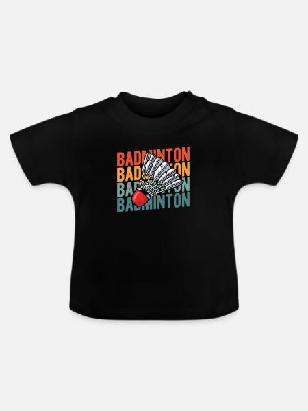 Badminton Federball - Baby Bio-T-Shirt mit Rundhals - Schwarz
