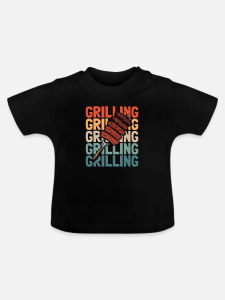 Bbq Grillen - Baby Bio-T-Shirt mit Rundhals - Schwarz
