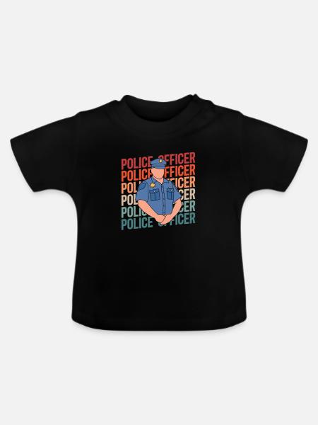 Polizist Polizei - Baby Bio-T-Shirt mit Rundhals - Schwarz