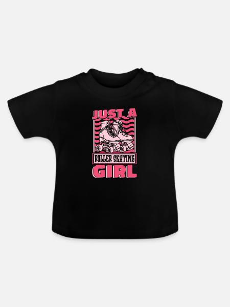 Rollschuhe Rollschuhlaufen - Baby Bio-T-Shirt mit Rundhals - Schwarz