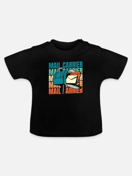 Postbote Briefträger - Baby Bio-T-Shirt mit Rundhals - Schwarz