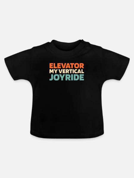 Fahrstuhl Aufzug - Baby Bio-T-Shirt mit Rundhals - Schwarz