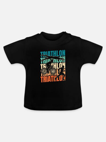Triathlon Triathlet - Baby Bio-T-Shirt mit Rundhals - Schwarz