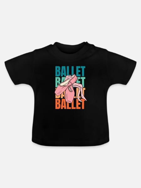 Ballet Balerina - Baby Bio-T-Shirt mit Rundhals - Schwarz