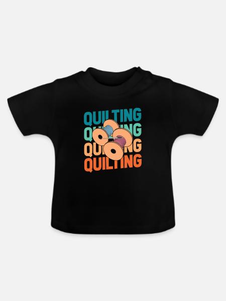 Quilting - Baby Bio-T-Shirt mit Rundhals - Schwarz