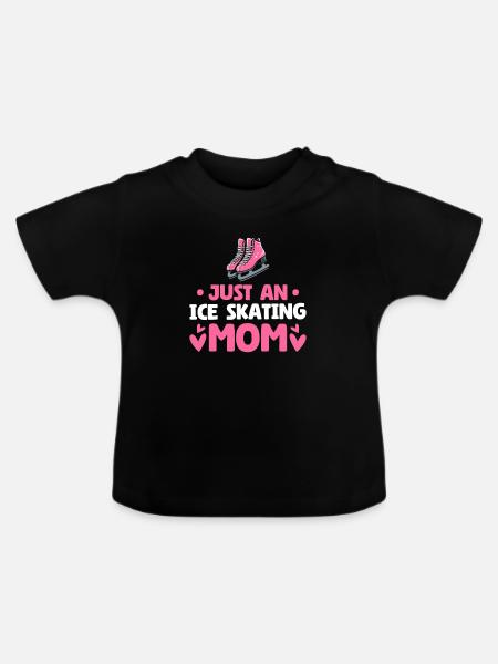 Schlittschuhlaufen Mutter - Baby Bio-T-Shirt mit Rundhals - Schwarz
