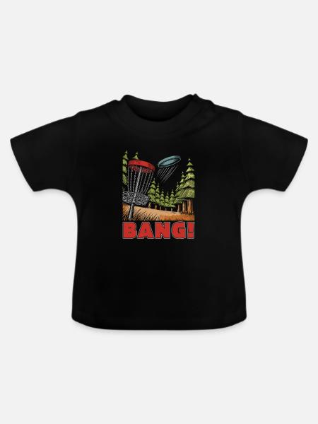 Frisbee Golf Disc Golf - Baby Bio-T-Shirt mit Rundhals - Schwarz