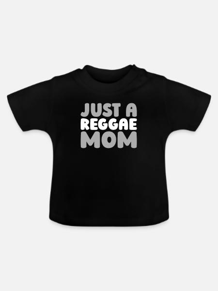 Reggae Just A Reggae Mom - Baby Bio-T-Shirt mit Rundhals - Schwarz
