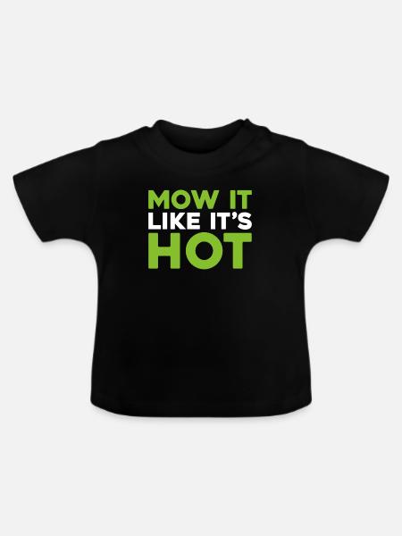 Rasenmäher Mähen - Baby Bio-T-Shirt mit Rundhals - Schwarz