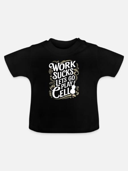 Cello Cellist - Baby Bio-T-Shirt mit Rundhals - Schwarz
