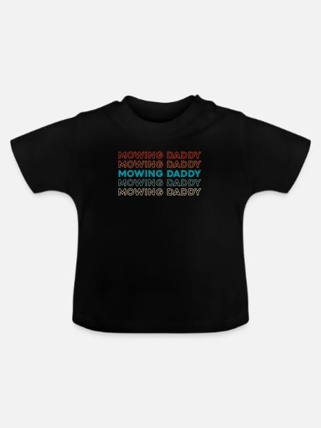 Rasenmäher Mähen - Baby Bio-T-Shirt mit Rundhals - Schwarz