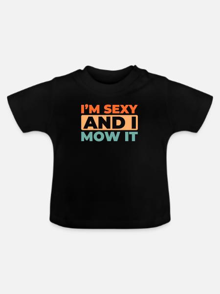 Rasenmäher Mähen - Baby Bio-T-Shirt mit Rundhals - Schwarz