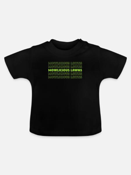 Rasenmäher Mähen - Baby Bio-T-Shirt mit Rundhals - Schwarz