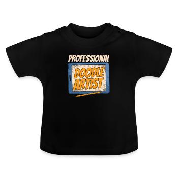 Dessinateur - T-shirt bio col rond Bébé - noir - Devant