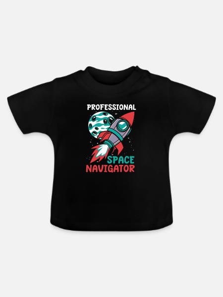 Raumfahrtingenieur - Baby Bio-T-Shirt mit Rundhals - Schwarz
