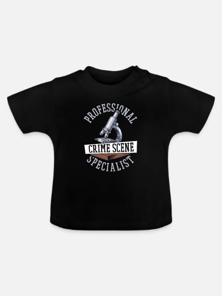 Forensik Forensiker - Baby Bio-T-Shirt mit Rundhals - Schwarz