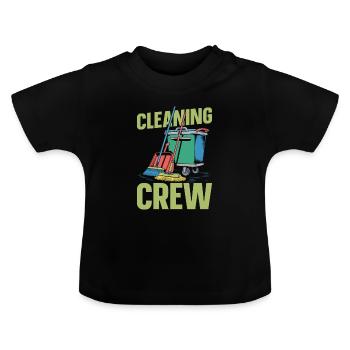 Équipe de nettoyage - T-shirt bio col rond Bébé - noir - Devant