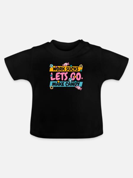 Süßigkeiten Herstellung - Baby Bio-T-Shirt mit Rundhals - Schwarz