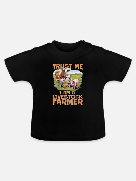Viehzüchter - Baby Bio-T-Shirt mit Rundhals - Schwarz