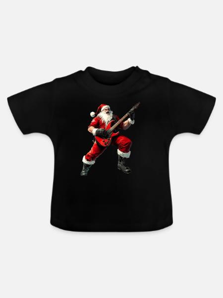 Gitarristen Christmas - Baby Bio-T-Shirt mit Rundhals - Schwarz