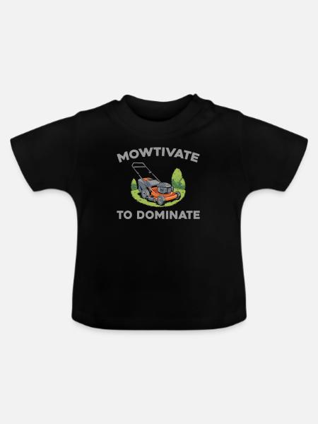 Rasenmäher Mähen - Baby Bio-T-Shirt mit Rundhals - Schwarz