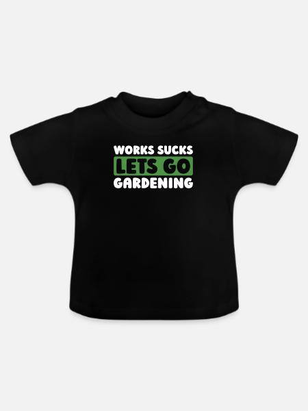 Hobbygärtner Garten - Baby Bio-T-Shirt mit Rundhals - Schwarz