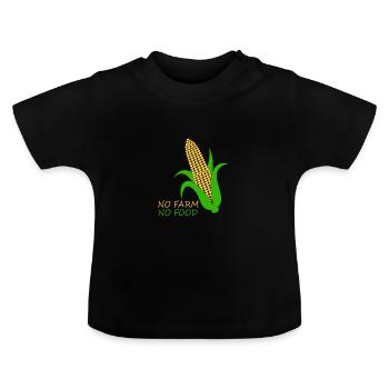 Corn on the cob - Baby Organic T-Shirt with Round Neck - black - Front