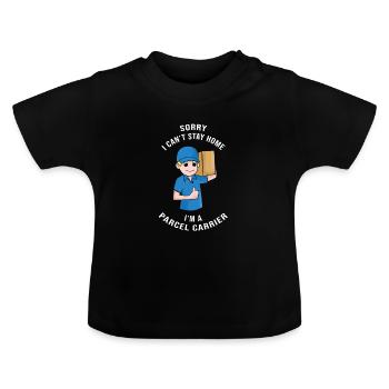 Idée cadeau livreur de transporteur de colis - T-shirt bio col rond Bébé - noir - Devant