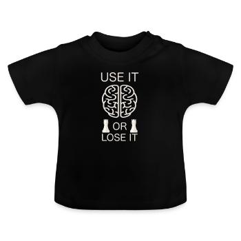 Pièces d’échecs Chess Player Club - T-shirt bio col rond Bébé - noir - Devant