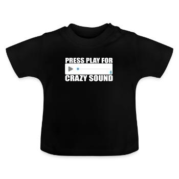 Sprachnachrichten Audiodateien press play for - Baby Bio-T-Shirt mit Rundhals - Schwarz - Vorne