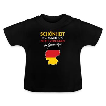 Nationalität Sportmannschaft Fan Deutschland - Baby Bio-T-Shirt mit Rundhals - Schwarz - Vorne