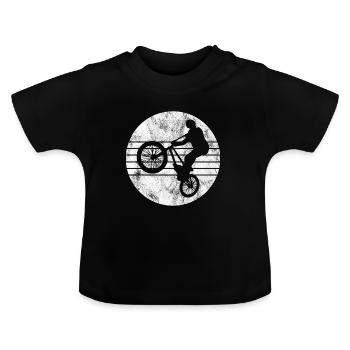 BMX Vélo Vélo Rétro Cadeau Vélo Motocross - T-shirt bio col rond Bébé - noir - Devant