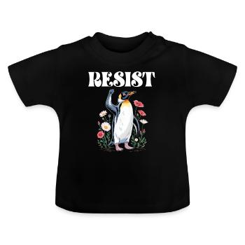 Pingouin Proteste Résistance Taxes - T-shirt bio col rond Bébé - noir - Devant