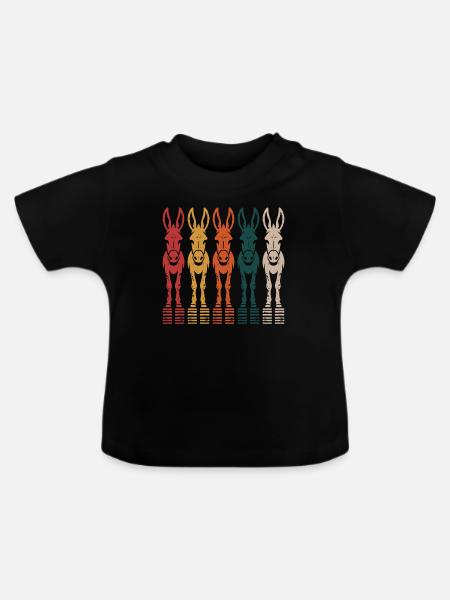 Esel - Baby Bio-T-Shirt mit Rundhals - Schwarz