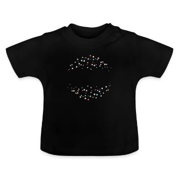 Happy dots! - Baby Bio-T-Shirt mit Rundhals - Schwarz - Vorne