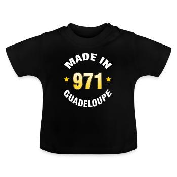 Guadeloupe - T-shirt bio col rond Bébé - noir - Devant